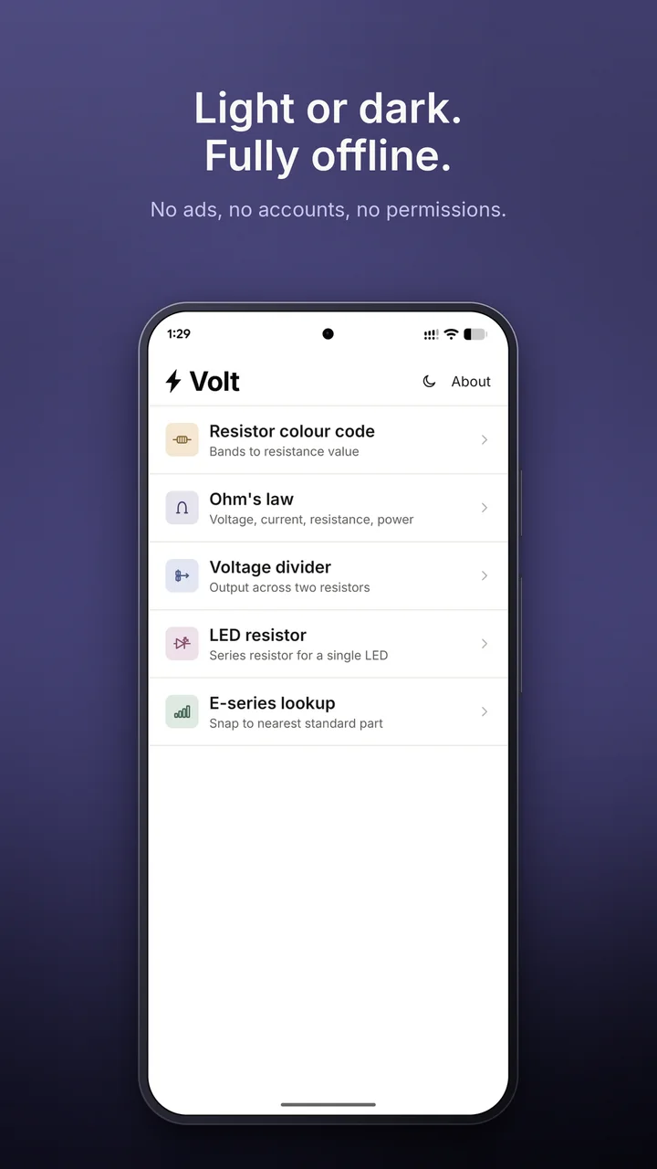 Home screen in light theme