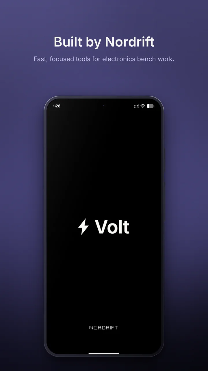 Splash screen with the Nordrift signature